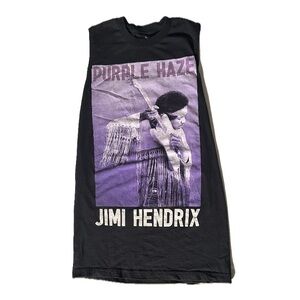 Jimi Hendrix Purple Haze Vintage Cut-Off Sleeveless Band Tee Black Size S